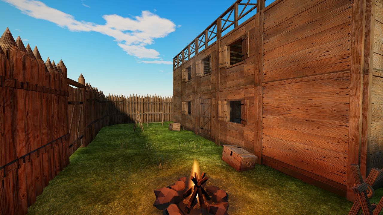 The yard inside the palisade