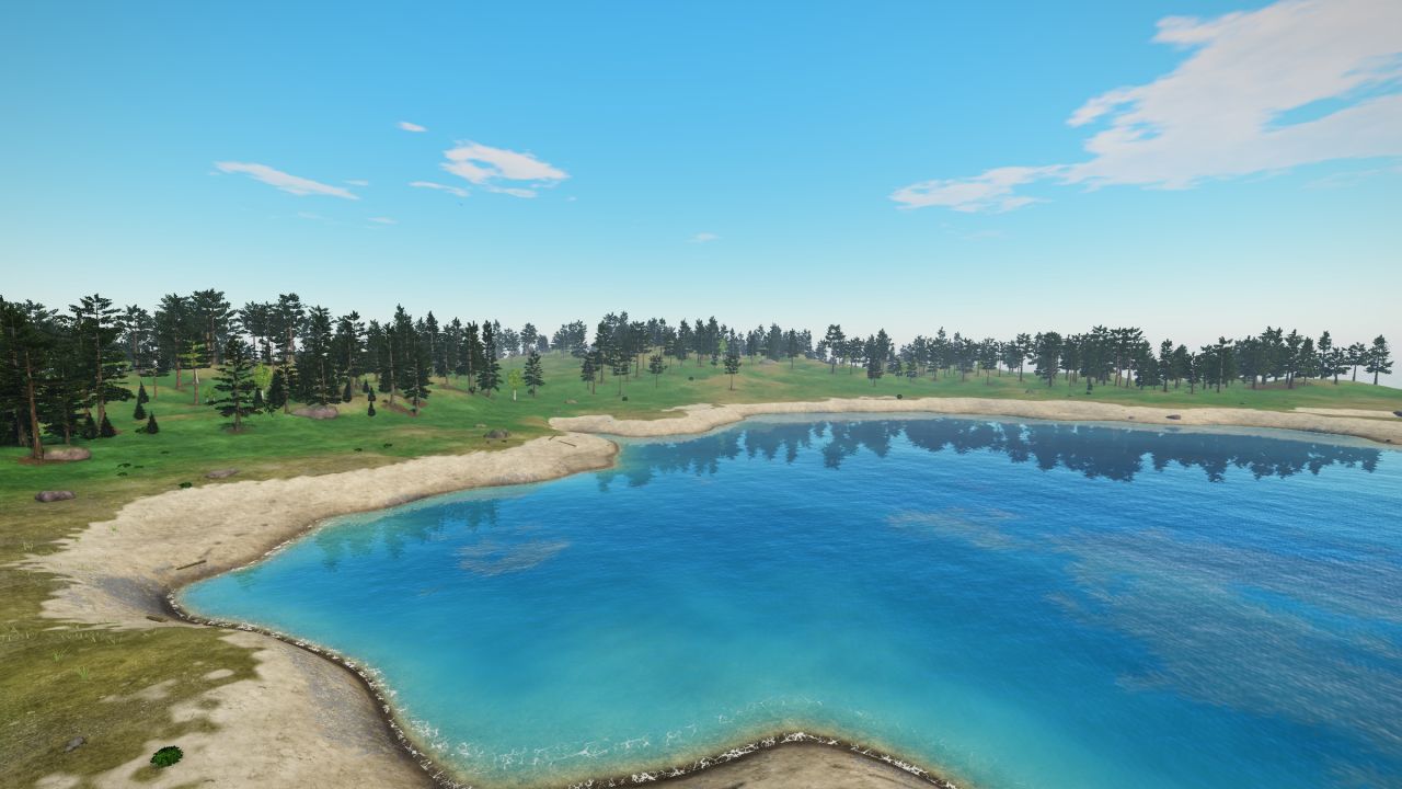 The sheltered lagoon of Blackpine Isle